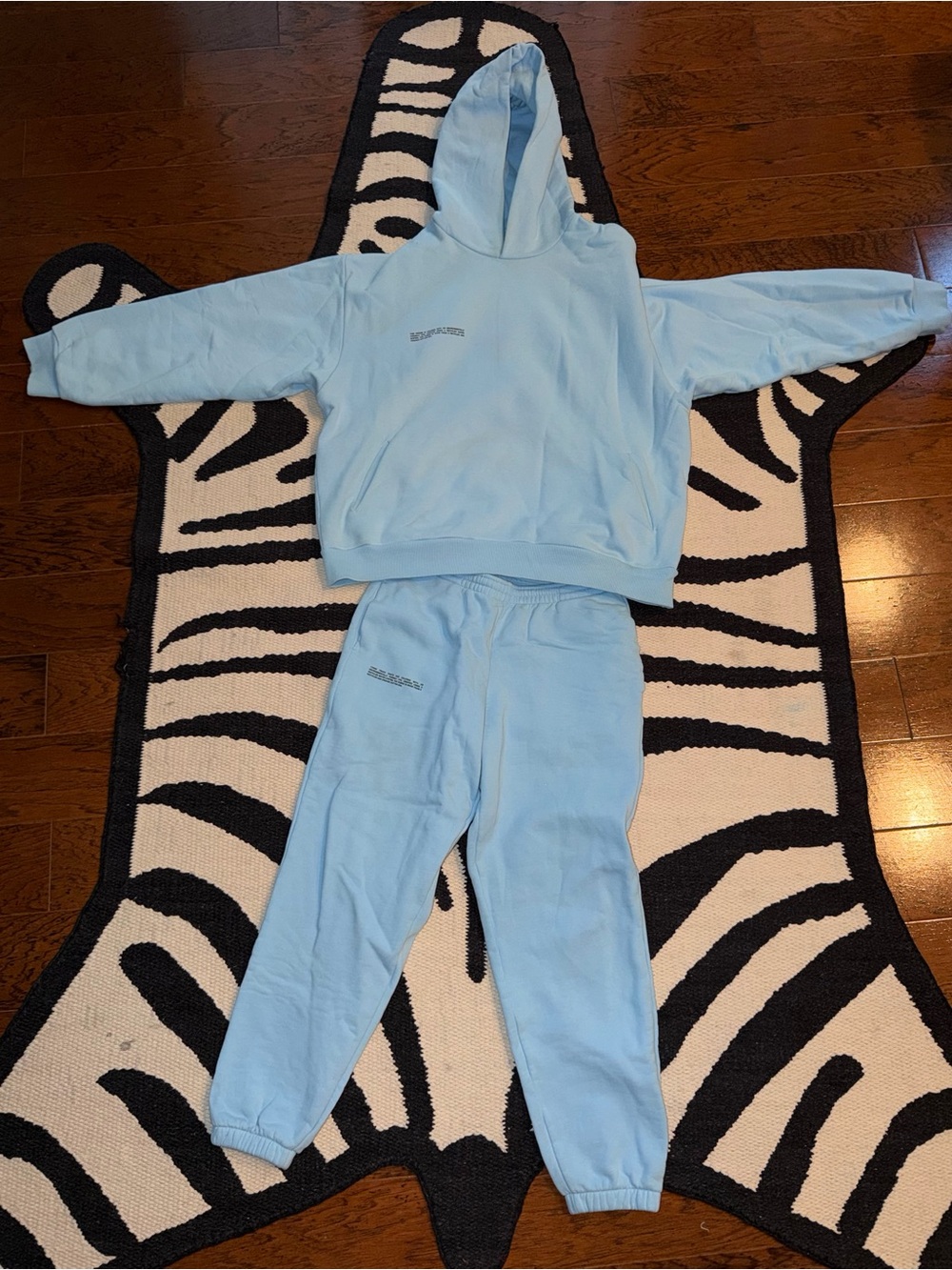 PANGAIA Kids Light Blue Hoodie & Jogger Pajama Set